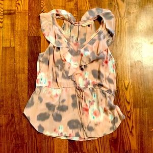 Rebecca Taylor silk peplum sleeveless shirt 6